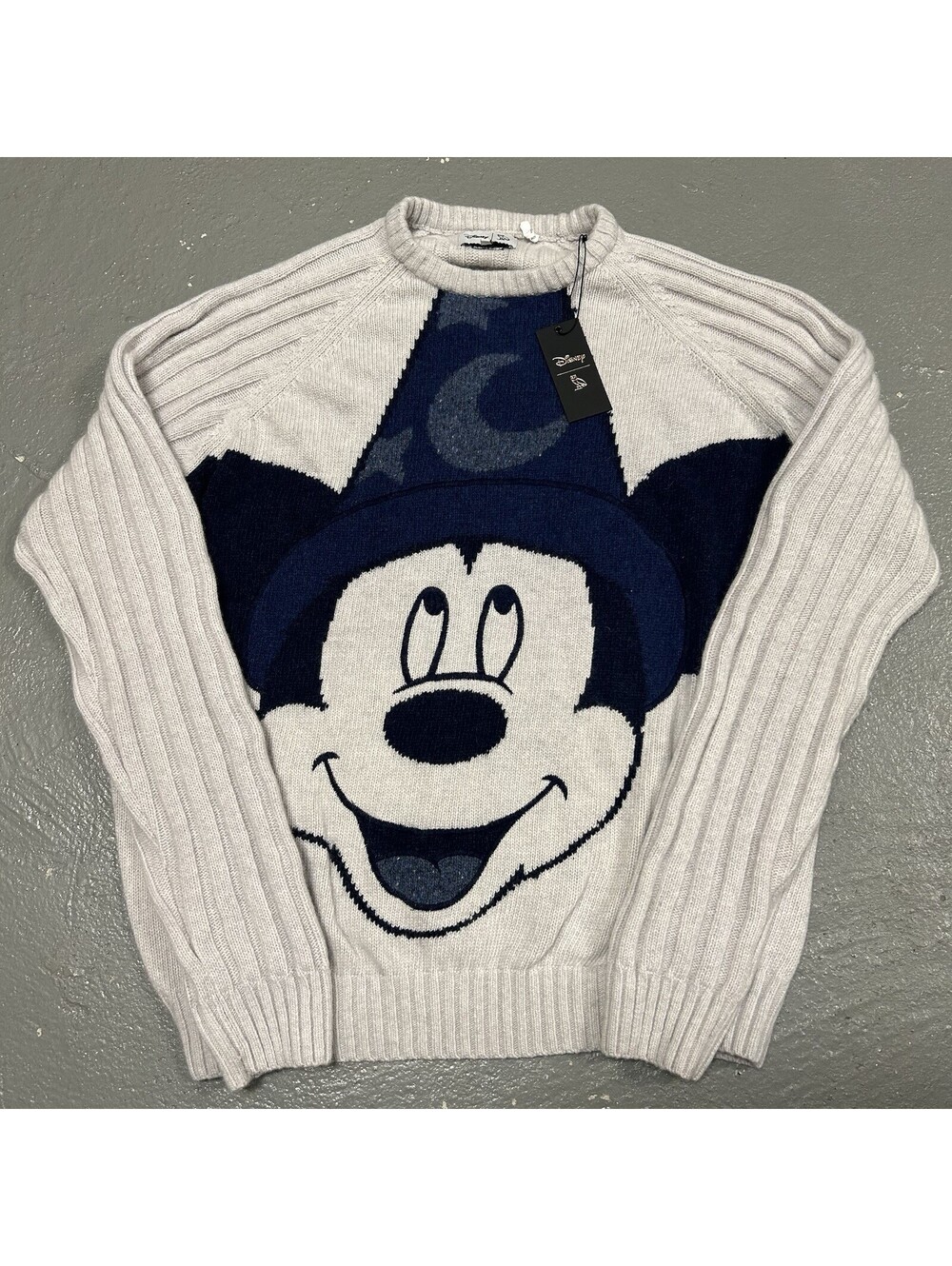 RARE Disney Mickey OVO Drake Fantasia Intarsia Wool Sweater Grey NEW size 2XL